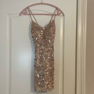 Sequin Crossback Party Dress